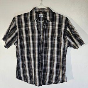 Volcom Vintage 90's Men's Tailored Shortsleeve Plaid Button Up Skateboard Shirt